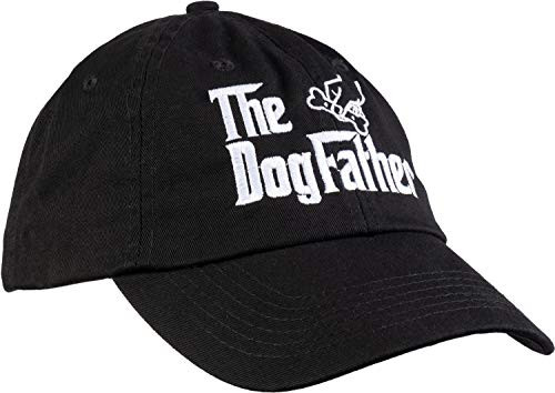 Ann Arbor Tshirt Co The Dogfather  Funny Cute Dog Father Dad Owner Pet Doggo Pup Fun Humor Baseball Cap Hat Black