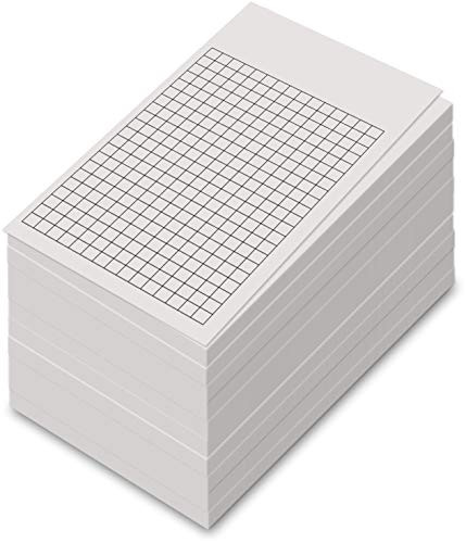White Grid Vertical Index Cards, 3 X 5 Inches | 100 Sheets Per Pack