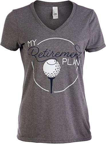 My Golf Retirement Plan  Funny Womens Golfing Golfer VNeck TShirt for RetiredVneckL