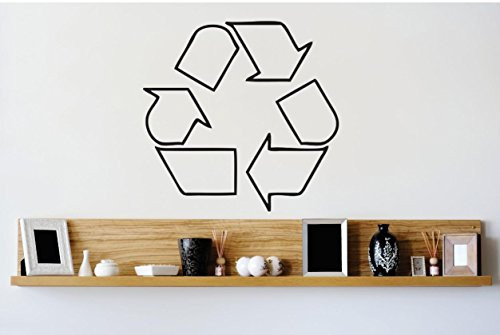 Design with Vinyl 1 Zzz 419 Recycle Symbol Logo Go Green Sign Image Wall Decal Sticker 12 x 12Inch Black