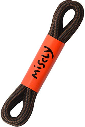 Miscly Round Boot Laces 1 Pair Heavy Duty and Durable Shoelaces for Boots Work Boots  Hiking Shoes 72 Black  Brown Combo