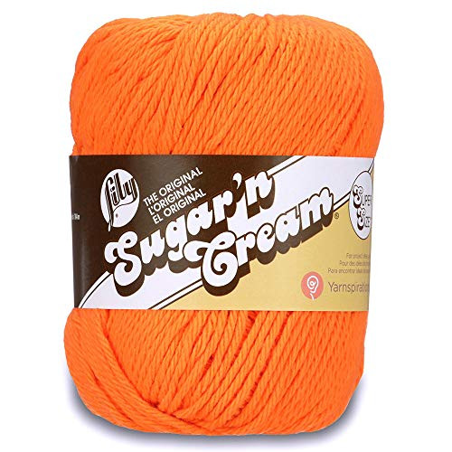 Spinrite Lily Sugarn Cream Super Size Yarn Hot Orange