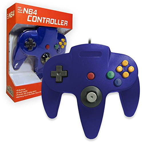 Old Skool Classic Wired Controller Joystick for Nintendo 64 N64 Game System - Blue