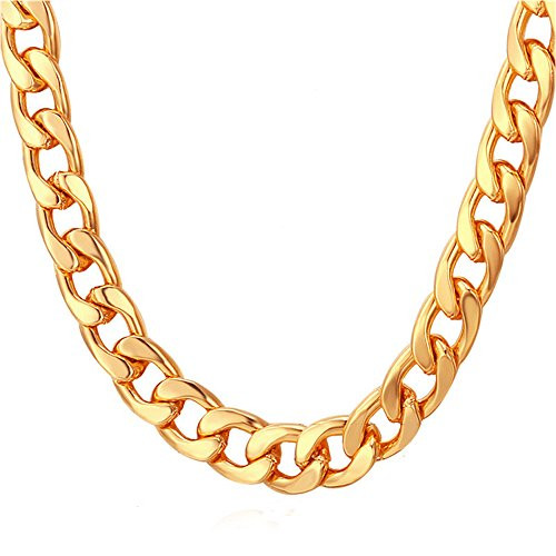 TUOKAY 18K Faux Gold Chain Necklace 90s Punk Style Necklace Costume Jewelry Hip Hop Turnover Chain Necklace Stainless Steel 24 inches 10mm TUOKAY 18K Faux Gold Chain Necklace 90s Punk Style Necklace Costume Jewelry Hip Hop Turnover Chain Necklace Stainless Steel 24 inches 10mm