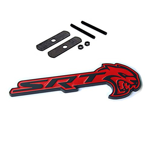OEM Black Grille SRT HELLCAT Emblem Badge F SRT8 Challenger Charger Red