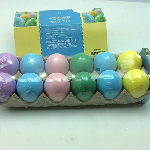 WM 12 Plastic Easter Decorating DIY Pastel Chalkboard Craft Eggs - No Cooking