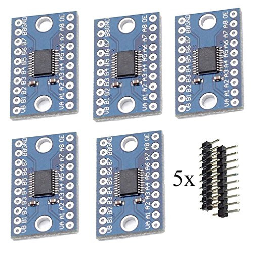 HiLetgo 5pcs TXS0108E High Speed Full Duplex 8 Way 8 Channel Level Conversion Module 8Bit 8 CH Logic Level BiDirectional Converter Module