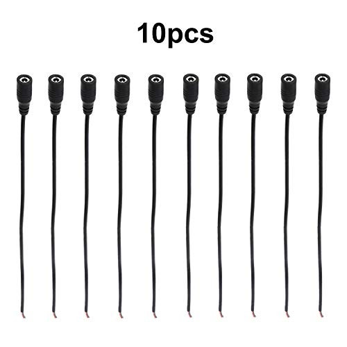 COOLM DC 40mm x 17mm Female Power Pigtail Cable Female Connectors DC Cable 40 x 17mm Female Power Plug Connector Cable 10pcs