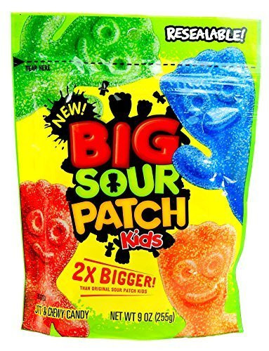 SOUR PATCH BIG SOUR PATCH KIDS 2X BIGGER SOFT  CHEWY CANDY 9 oz  255g Resealable bag by Sour Patch