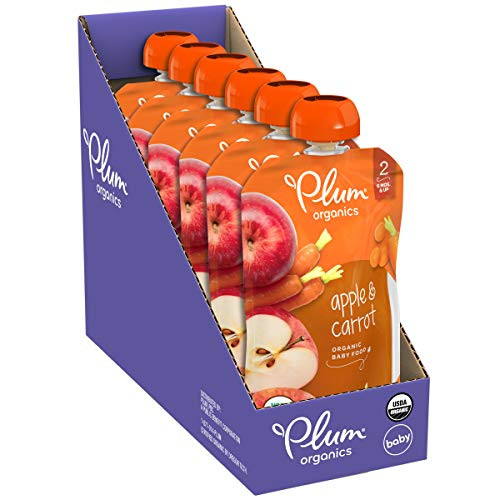 Plum Organics Stage 2 Organic Baby Food Apple Carrot 4 Ounce Pouch Pack of 6 Plum Organics Stage 2 Organic Baby Food Apple Carrot 4 Ounce Pouch Pack of 6