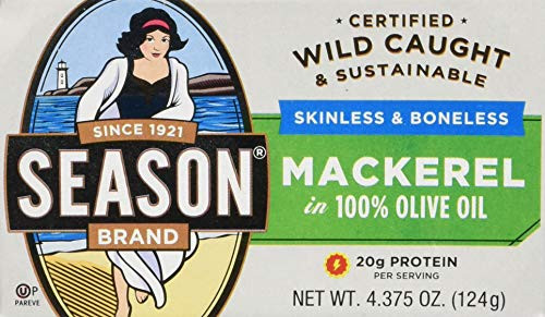 Season Fillets of Mackerel in Olive Oil 4375Ounce Tins Pack of 12