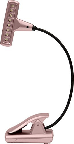 UltraBrite UBL018-RGD 8-LED Clip Anywhere Long Lasting Book light AC/DC Rose Gold