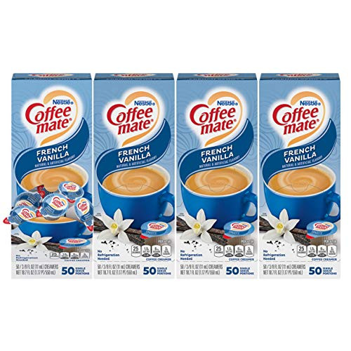 Nestle Coffee mate Coffee Creamer French Vanilla Liquid Creamer Singles Box of 50 Singles Pack of 4 Nestle Coffee mate Coffee Creamer French Vanilla Liquid Creamer Singles Box of 50 Singles Pack of 4