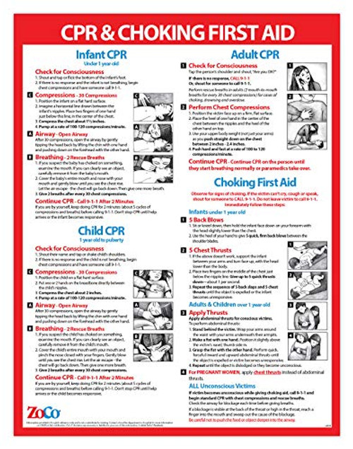 CPR and Choking Poster  CPR Posters Laminated  CPR Chart  Choking Poster  Choking Victim Poster  Choking First Aid Poster  Infant CPR Poster  Heimlich Maneuver Poster  Laminated 17 x 22