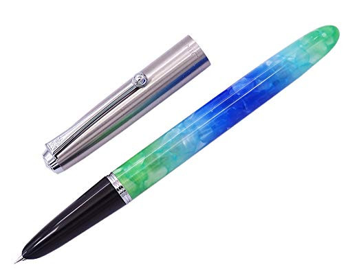 Jinhao 51A Acrylic Celluloid Fountain Pen Extra Fine Nib Stainless Steel Cap  Fluorescent Color