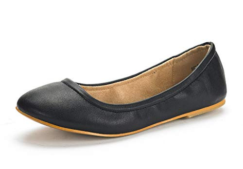 DREAM PAIRS Womens SoleFina Black Solid Plain Ballet Flats Shoes  75 M US