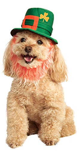 Rubies St Pattys Day Pet Costume Hat with Beard SmallMedium Multicolor