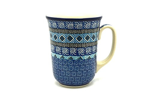 Polish Pottery Mug  16 oz Bistro  Aztec Sky