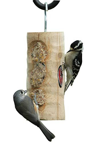 Kettle Moraine Mini Cedar Upside Down Clinger Or Vertical Suet Plug Log Feeder