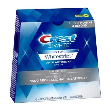 Crest 3D No Slip Whitestrips Dental Whitening Kit Supreme Flexfit  21 Treatments