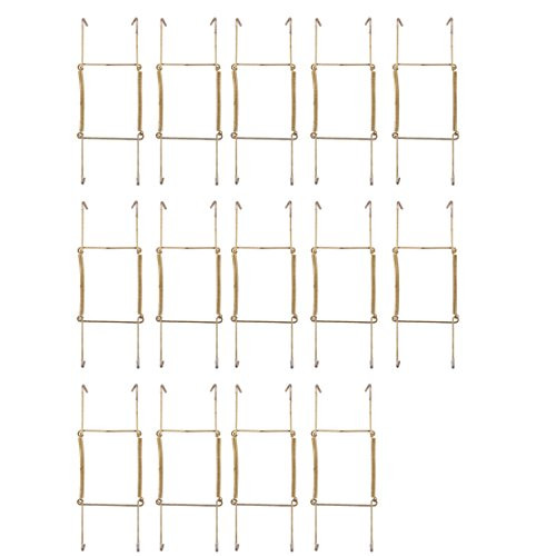uxcell Metal Spring Plate Hangers Natural and Stretch Length 75 to 9 Wall Rack Dismountable Hook Stand Hanging Display 14pcs Gold Tone