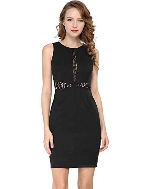 Allegra K Womens Lace Pencil Bodycon Dress Above Knee Cocktail Party Dresses S Black Allegra K Womens Lace Pencil Bodycon Dress Above Knee Cocktail Party Dresses S Black