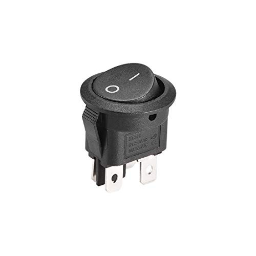 uxcell DPST Boat Rocker Switch Round Toggle Switch for Boat Car Marine 4pins ONOFF AC250V6A 125V10A 1pcs