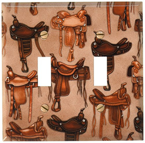 Art Plates - Horse Saddles Switch Plate - Double Toggle