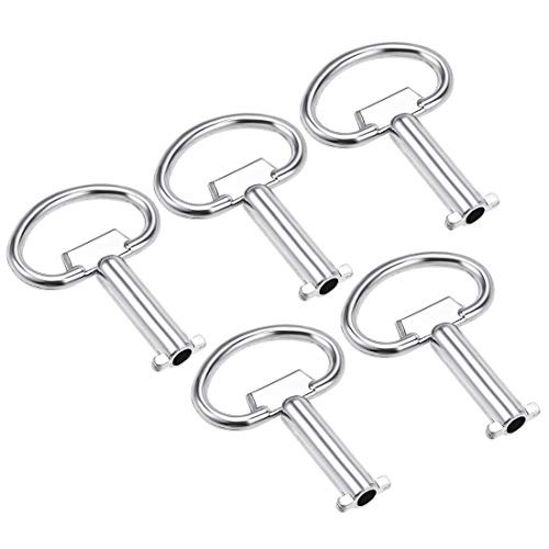 uxcell Electrical Cabinet Key 5mm Hole Zinc Alloy Water Meter Box Safety Key 54x40mm 5Pcs