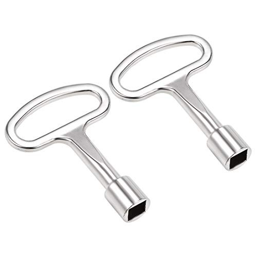 uxcell Electrical Cabinet Key 8mm Zinc Alloy Square Water Meter Box Safety Key 2Pcs