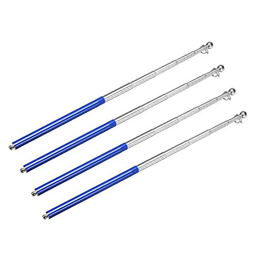 uxcell 4pcs 295ft09M Telescopic Handheld Flagpoles Stainless Steel Telescopic Guide Flag Pole Teaching Pointer for Tour Guides and Teachers Blue