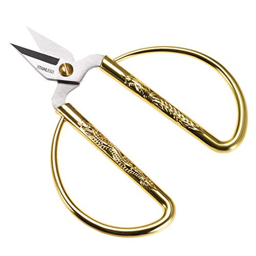 uxcell Multipurpose Precision Scissors 49 Inch Stainless Steel Office Home Use Shears Gold Handle