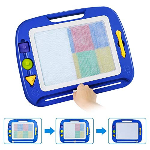 Keflar Toys Magnetic Drawing Board, 13X16 Non-Toxic Big Magnetic Erasable Doodle Toy, Assorted Colors Writing Painting Sketching Pad for Toddler Boy Girl Kids Skill Development