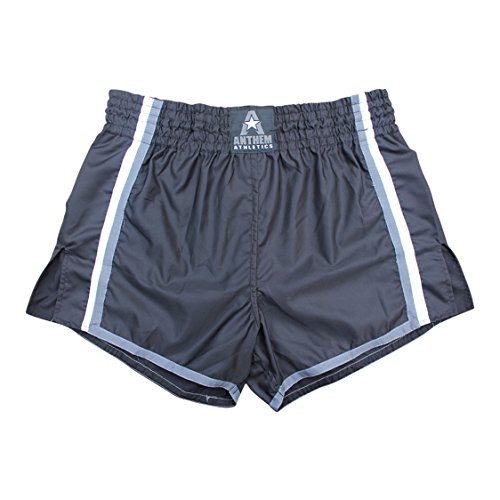 Anthem Athletics Resolute Muay Thai Shorts  Kickboxing Thai Boxing  Black Grey  White  XLarge