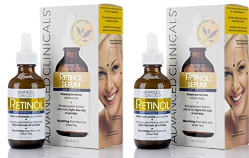 Advanced Clinicals Professional Strength Retinol Serum Antiaging Wrinkle Reducing Two  175oz