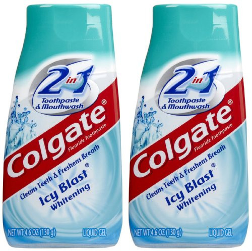 Colgate 2 in 1 Whitening Icy Blast Toothpaste  Mouthwash 46oz 2pk