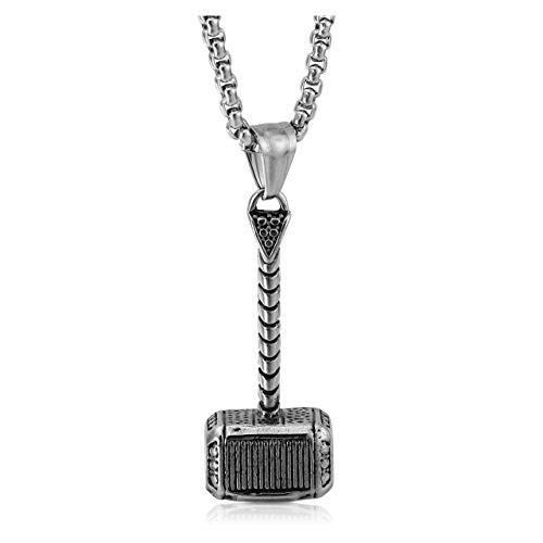 Jovivi Thors Hammer Necklace for Men Women Stainless Steel Celtic Knot Mjolnir Amulet Pendant Necklace Norse Viking Gifts Jewelry Jovivi Thors Hammer Necklace for Men Women Stainless Steel Celtic Knot Mjolnir Amulet Pendant Necklace Norse Viking Gifts Jewelry