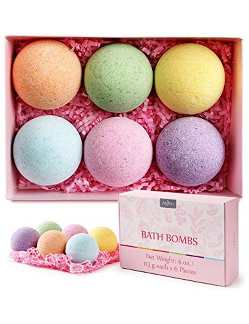 Anjou Bath Bombs 6 Pack Fizzies Spa Gift Set Pure Natural Essential Oils Bubble Bath for Moisturizing Dry Skin Spa Bath for Christmas Birthday Gifts idea for Women Kids Girlfriend Moms Anjou Bath Bombs 6 Pack Fizzies Spa Gift Set Pure Natural Essential Oils Bubble Bath for Moisturizing Dry Skin Spa Bath for Christmas Birthday Gifts idea for Women Kids Girlfriend Moms