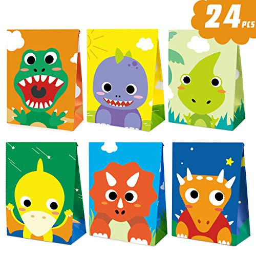 Mocoosy 24 Pack Dinosaur Party Favor Bags Little Dino Goodie Candy Treat Bags for Kids Dinosaur Themed Birthday Baby Shower Party Supplies Mocoosy 24 Pack Dinosaur Party Favor Bags Little Dino Goodie Candy Treat Bags for Kids Dinosaur Themed Birthday Baby Shower Party Supplies