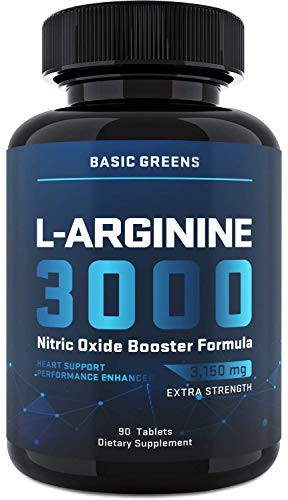 LArginine Nitric Oxide Booster  Male Enlargment Pills for Men  Nitric Oxide for Strength Workout Supplements for Men  for Muscle Growth Vascularity Endurance 90 Tablets  3150mg