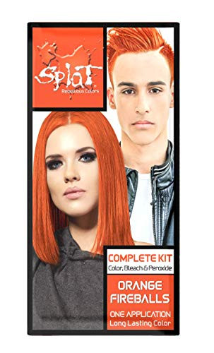 Splat  Orange Fireballs  Original Complete Hair Dye Kit  SemiPermanent  30 Wash  Long Lasting  Vegan and CrueltyFree