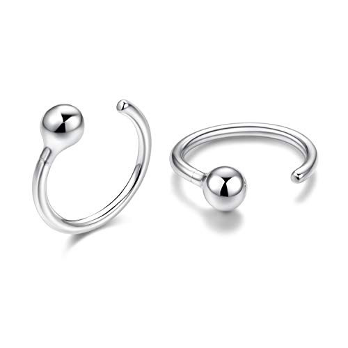 WINNICACA Earrings for Women Men Sterling Silver 3mm Ball Ear Half Cuff Huggie Hoop Earrings Nose Rings Body Ear Piercing Jewelry WINNICACA Earrings for Women Men Sterling Silver 3mm Ball Ear Half Cuff Huggie Hoop Earrings Nose Rings Body Ear Piercing Jewelry