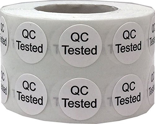 Quality Control QC Tested Stickers 12 Inch Round 1000 Labels on a Roll
