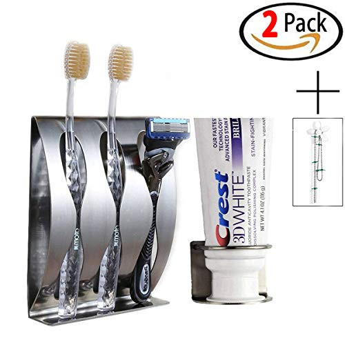 Stainless Steel 3M Self-Adhesive Kids/Wall Toothbrush Holder Wall Mounted, Toothbrush and Toothpaste Dispenser/Holder, Razor Holder, Bathroom/Shower/Wall Mount Toothbrush Holder/Stand/Organizer Stainless Steel 3M Self-Adhesive Kids/Wall Toothbrush Holder Wall Mounted, Toothbrush and Toothpaste Dispenser/Holder, Razor Holder, Bathroom/Shower/Wall Mount Toothbrush Holder/Stand/Organizer