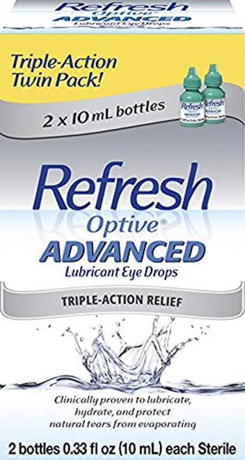 Refresh Optive Lubricant Eye Drops Advanced  033 fl oz twin pack by Refresh