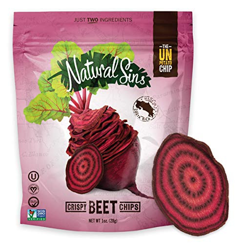 Natural Sins Baked Beet Chips  1 Ounce Bag Pack of 6  Vegan GlutenFree Paleo Crispy  Thin Dried Fruit Snack Food