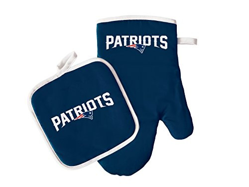 Pro Specialties Group NFL New England Patriots Logo Oven Mitt & Pot Holder, One Size, Blue