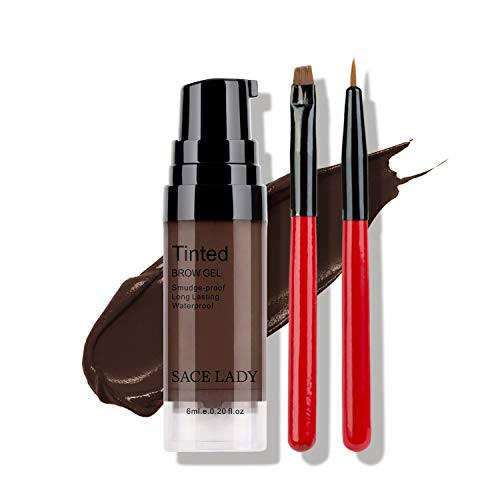 Long Lasting Eyebrow Gel with Eyebrow Brushes for Waterproof Eyebrow Makeup Eyebrow Tint Corrector Kit Intense Brow Color Pomade Cream 6ml020Fl Oz Dark Brown