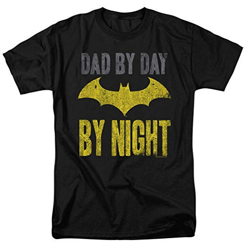 Popfunk Batman Dad by Day T Shirt for Fathers Day  Stickers Medium Black