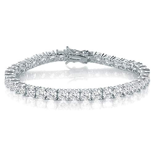GMESME 18K White Gold Plated 40 Round Cubic Zirconia Classic Tennis Bracelet 75 Inch GMESME 18K White Gold Plated 40 Round Cubic Zirconia Classic Tennis Bracelet 75 Inch